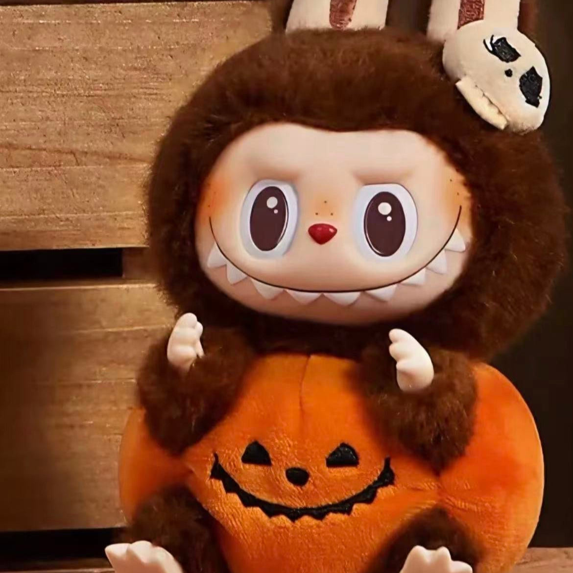 Happy Halloween Party Series-Sitting Pumpkin Vinyl Plush Pendant